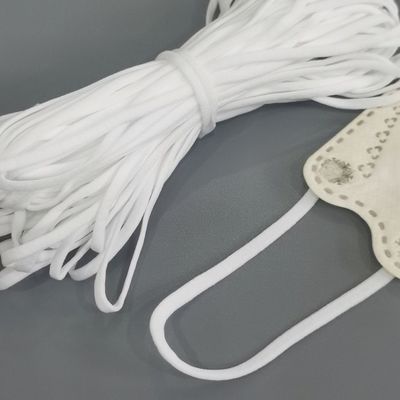 스판덱스 폴리에스테르 면 마스크 탄력 있는 돌기부 루프 백색 플랫 돌기부 루프 3.5 밀리미터