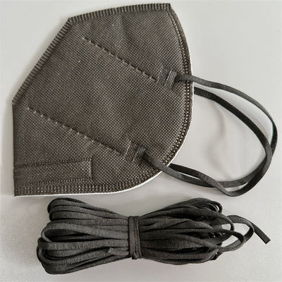 3D 면 마스크를 위한 탄력 있는 탄력 있는 돌기부 루프 4 밀리미터 검은 폴리에스테르 스판덱스 평평한 코드